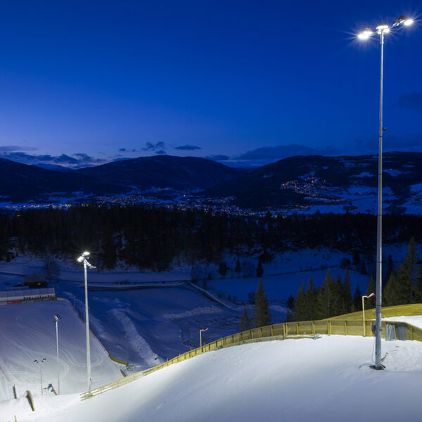 Éclairage LED pistes de ski