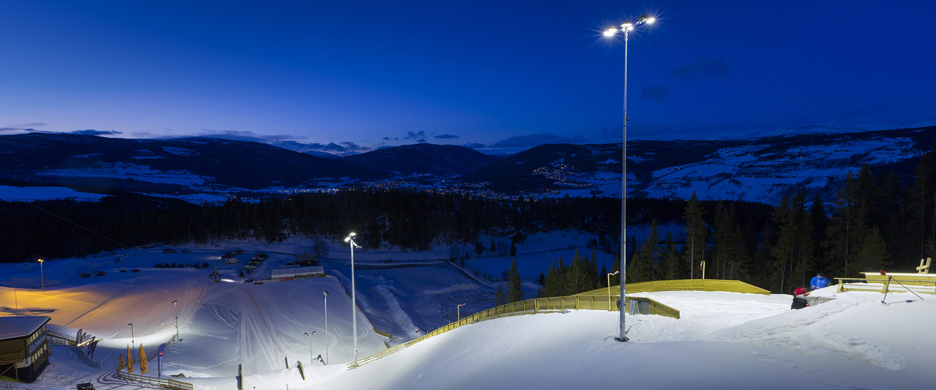 Éclairage LED pistes de ski