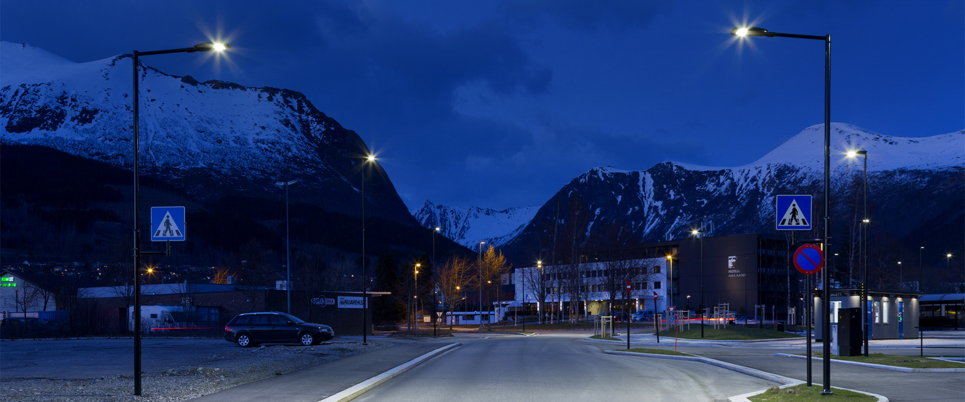 Éclairage urbain LED de la ville d'Ørsta