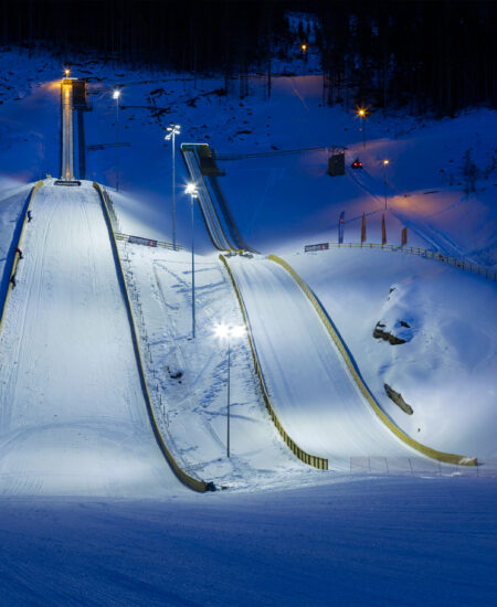 éclairage pour saut à ski