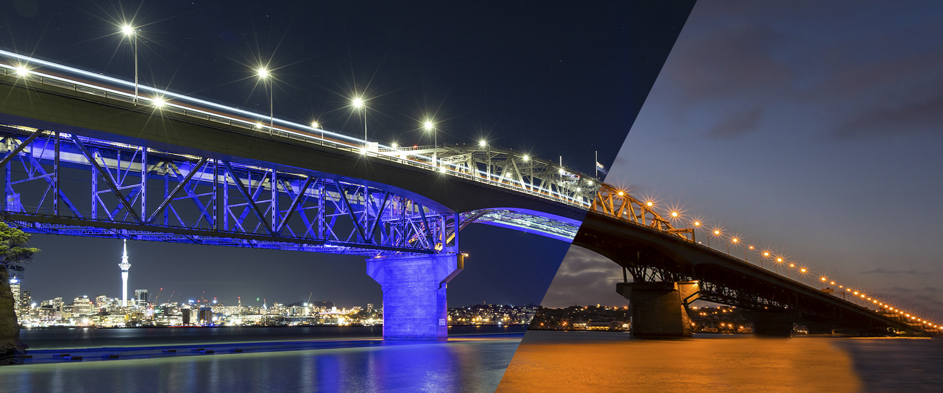 Éclairage public à DEL pour le pont du pont du port d'Auckland - Éclairage AEC